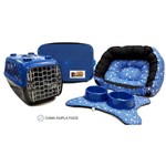 Assistência Técnica e Garantia do produto Cama Pet Kit Berlim 6 Pçs Patinhas Azul -M Caminha Cachorro Porte Pequeno Binnopet