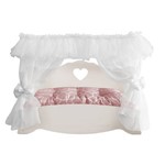 Assistência Técnica e Garantia do produto Caminha Pet Luxo Sweet Off White com Dossel_futon Rosa