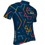 Assistência Técnica e Garantia do produto Camisa Ciclismo Masculina Azul/Laranja/Vermelho Skin 2018 GG
