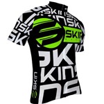 Assistência Técnica e Garantia do produto Camisa Ciclismo Masculina Preto/Branco/Verde Skin 2018 GG