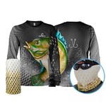 Assistência Técnica e Garantia do produto Camisa Pesca Esportiva Quisty Tilápia Bocuda + Máscara de Proteção 50 UV - Camiseta de Pesca Quisty P