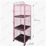 Assistência Técnica e Garantia do produto Canil Gatil Vertical 3 Lugares Rosa para Pet Shop