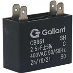 Assistência Técnica e Garantia do produto Capacitor CBB61 Gallant 2,5MF +-5% 400 VAC GCP25S00A-PT400
