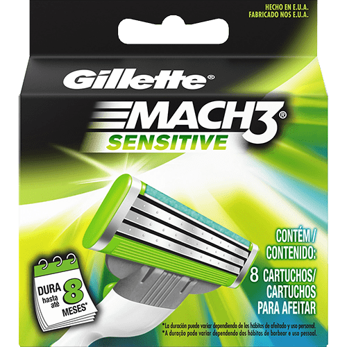 Assistência Técnica e Garantia do produto Carga para Aparelho de Barbear Gillette Mach3 Sensitive - 8 Unidades