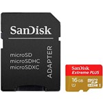 Assistência Técnica e Garantia do produto Cartão de Memória Micro SD 16GB SanDisk Extreme Plus 80/30MB/s + Adaptador