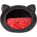 Assistência Técnica e Garantia do produto Casinha para Gatos Cave Preta com Almofada Vermelha - Guisa Pet