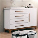 Assistência Técnica e Garantia do produto Cômoda para Quarto de Bebê 1 Porta 4 Gavetas Wood Planet Baby Branco/Hannover