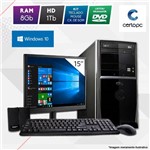 Assistência Técnica e Garantia do produto Computador + Monitor 15” Intel Dual Core 2.41GHz 8GB HD 1TB DVD Windows 10 SL Certo PC Fit 108