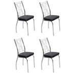 Assistência Técnica e Garantia do produto Conjunto 4 Cadeiras Agatha Art Panta Cromado/Preto