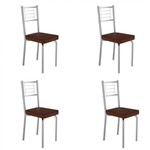 Assistência Técnica e Garantia do produto Conjunto 4 Cadeiras de Aço Juliana Art Panta Cromado/Marrom