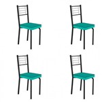 Assistência Técnica e Garantia do produto Conjunto 4 Cadeiras de Aço Juliana Art Panta Preto/Verde