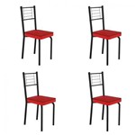 Assistência Técnica e Garantia do produto Conjunto 4 Cadeiras de Aço Juliana Art Panta Preto/Vermelho