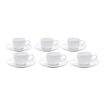 Assistência Técnica e Garantia do produto Conjunto 6 Xícaras de Café com Pires Nice Plain Rojemac Branco