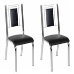 Assistência Técnica e Garantia do produto Conjunto 2 Cadeiras Aço Bela Premium Ciplafe Cromado/Preto