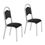Assistência Técnica e Garantia do produto Conjunto 2 Cadeiras Aço Cris Premium Ciplafe Cromado/Preto