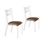 Assistência Técnica e Garantia do produto Conjunto 2 Cadeiras Aço Luna Clássica Ciplafe Branco/Capuccino