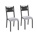 Assistência Técnica e Garantia do produto Conjunto 2 Cadeiras Aço Poeme Clássica Ciplafe Preto/Riscado Branco