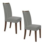 Assistência Técnica e Garantia do produto Conjunto 2 Cadeiras Apogeu Móveis Lopas Imbuia/linho Rinzai Cinza