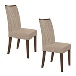 Assistência Técnica e Garantia do produto Conjunto 2 Cadeiras Apogeu Móveis Lopas Imbuia/velvet Linho Creme