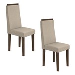 Assistência Técnica e Garantia do produto Conjunto 2 Cadeiras Dafne Móveis Lopas Imbuia/linho Rinzai Bege