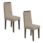 Assistência Técnica e Garantia do produto Conjunto 2 Cadeiras Dafne Móveis Lopas Imbuia/velvet Linho Creme