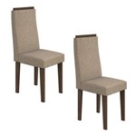 Assistência Técnica e Garantia do produto Conjunto 2 Cadeiras Dafne Móveis Lopas Imbuia/velvet Riscado Bege