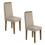 Assistência Técnica e Garantia do produto Conjunto 2 Cadeiras Dafne Móveis Lopas Rovere/linho Rinzai Bege