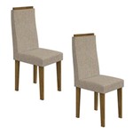 Assistência Técnica e Garantia do produto Conjunto 2 Cadeiras Dafne Móveis Lopas Rovere/velvet Linho Creme