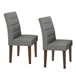 Assistência Técnica e Garantia do produto Conjunto 2 Cadeiras Fiorella Móveis Lopas Imbuia/rinzai Cinza