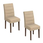 Assistência Técnica e Garantia do produto Conjunto 2 Cadeiras Fiorella Móveis Lopas Imbuia/Veludo Naturale Creme