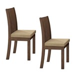 Assistência Técnica e Garantia do produto Conjunto 2 Cadeiras Florença Móveis Lopas Imbuia/animale Bege