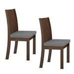 Assistência Técnica e Garantia do produto Conjunto 2 Cadeiras Florença Móveis Lopas Imbuia/rinzai Cinza
