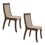 Assistência Técnica e Garantia do produto Conjunto 2 Cadeiras Merengue Móveis Lopas Imbuia/Linho Rinzai Bege
