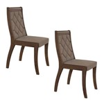 Assistência Técnica e Garantia do produto Conjunto 2 Cadeiras Merengue Móveis Lopas Imbuia/velvet Linho Bege