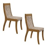 Assistência Técnica e Garantia do produto Conjunto 2 Cadeiras Merengue Móveis Lopas Rovere Soft/velvet Linho Floral
