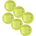 Assistência Técnica e Garantia do produto Conjunto com 6 Xícaras de Chá Reta 200ml com Pires Donna Verde - Biona