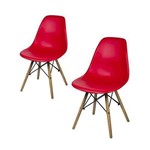 Assistência Técnica e Garantia do produto Conjunto com 2 Cadeiras Dkr Eames Polipropileno Base Eiffel Madeira Vermelha Inovakasa