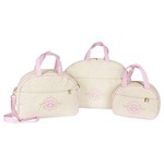 Assistência Técnica e Garantia do produto Conjunto de Bolsas Maternidade Glamour Palha/rosa 3 Peças
