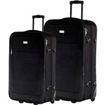 Assistência Técnica e Garantia do produto Conjunto de Malas 2 Peças (P e M) Preto em Poliéster Impermeável e Giro 360° - Travel Max