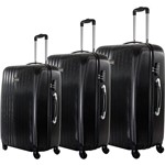 Assistência Técnica e Garantia do produto Conjunto de Malas 3 Peças (P,M e G) Preto em ABS e Giro 360º - Travel Max