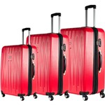Assistência Técnica e Garantia do produto Conjunto de Malas 3 Peças (P, M e G) Vermelho em ABS e Cadeado Embutido - Travel Max