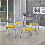 Assistência Técnica e Garantia do produto Conjunto de Mesa com 4 Cadeiras Amarok Móveis Brastubo Incolor/Amarelo
