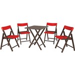 Assistência Técnica e Garantia do produto Conjunto de Mesa para Bar Potenza com 4 Cadeiras Tabaco com Vermelho - Tramontina