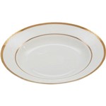 Assistência Técnica e Garantia do produto Conjunto de Pratos de Sopa 6 Peças Porcelana Gold Alto Relevo Branco - Rojemac