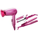 Assistência Técnica e Garantia do produto Conjunto Especial Beauty Infinity Mondial KT 54 - Secador + Escova Modeladora + Prancha Alisadora Rosa