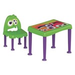 Assistência Técnica e Garantia do produto Conjunto Infantil de 1 Mesa e 1 Cadeira Plasticas Montaveis Monster Verde e Lilas