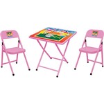 Assistência Técnica e Garantia do produto Conjunto Mesa + 2 Cadeiras Infantis Sapeca Escola Aço Rosa - Metalmix