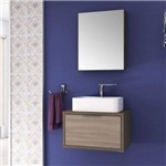 Assistência Técnica e Garantia do produto Conjunto para Banheiro com Gabinete, Espelheira 60cm e Cuba Vegas Móveis Bosi Ameixa Negra/Irlanda