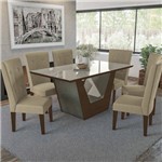 Assistência Técnica e Garantia do produto Conjunto Sala de Jantar com Mesa e 6 Cadeiras Estofadas Kappesberg Walnut