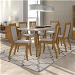 Assistência Técnica e Garantia do produto Conjunto Sala de Jantar Mesa Ballet 180cm 6 Cadeiras Merengue Móveis Lopas Rovere Soft/off White Linho Rinzai Cinza